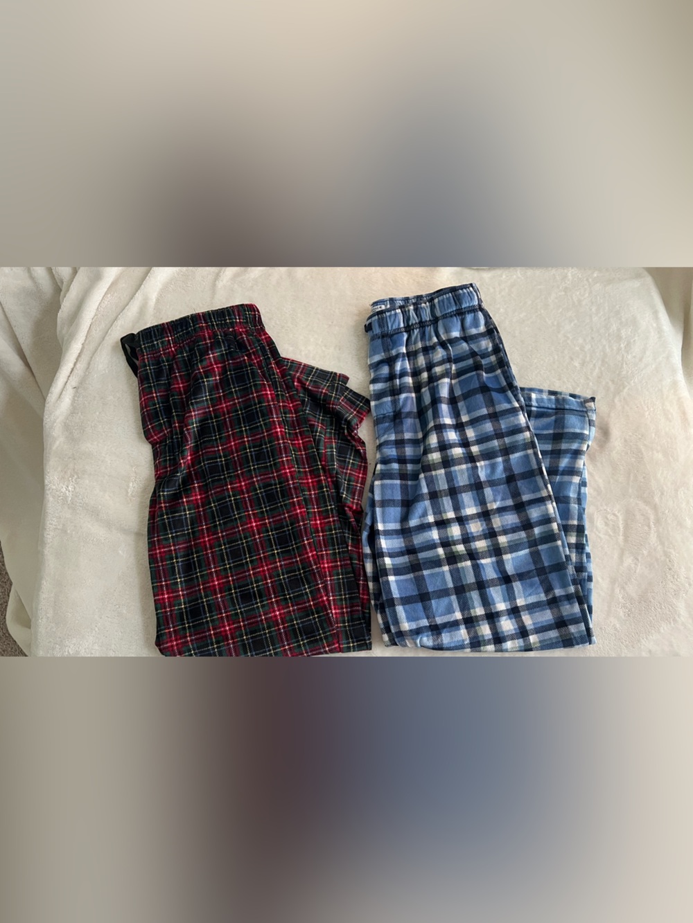 Saddlebred Plaid Pajama Bottoms in Blue & Red